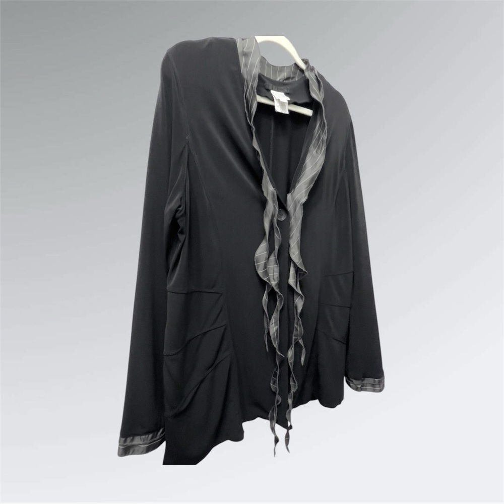 Black Ruffled Cardigan - Picture 3 of 7